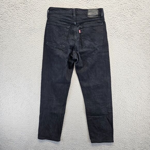 Levis Jeans Womens Size 24 Black Denim Wedgie Straight Button Fly‎ Mid Rise - Picture 12 of 13